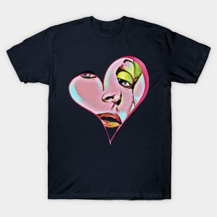 Heart shaped glamour model face T-Shirt